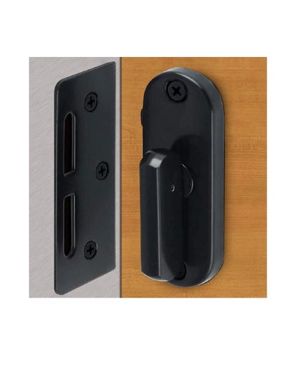 Buy Anti Theft Sliding Door Latch, Sliding Steel Barn Door, Door Buckle Door Bolt with 90 Degree Latch (Black) in Saudi Arabia