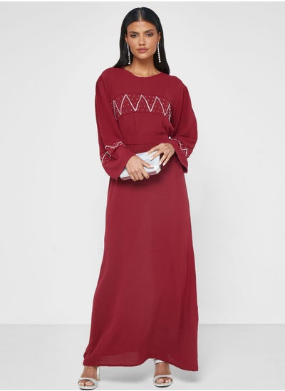 Buy Embellished Belted Jalabiya in Saudi Arabia