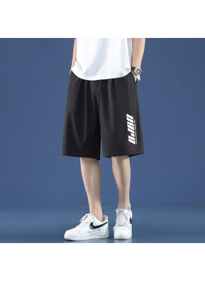 اشتري Summer Casual Shorts Cold Five-bullet Sports Pants Loose Fat Black Ice Silk Mens Pants Shorts[Five-bomb Ice Silk Shorts] BJ Black [Five-bomb Ice Silk Shorts] BJ Black في السعودية