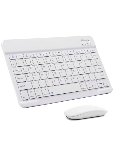 Buy Ultra-Slim Bluetooth Keyboard and Mouse Combo Rechargeable Portable Wireless Keyboard Mouse Set for Apple iPad iPhone iOS 13 and Above Samsung Tablet Phone Smartphone Android Windows in UAE