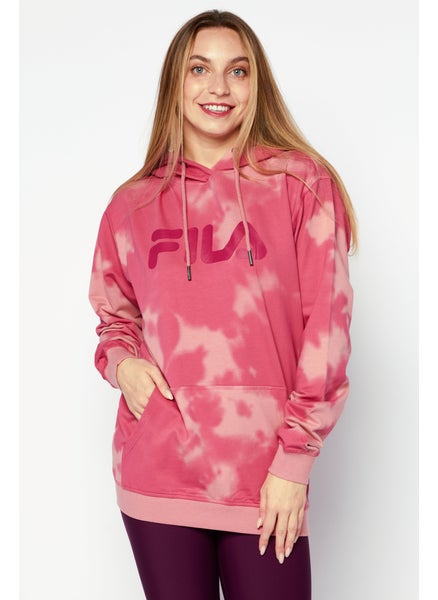 Buy Women Sportswear Fit Brand Logo Training Hoodies, Pink Combo in Saudi Arabia