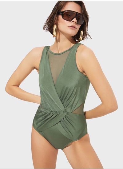 اشتري Mesh Front Twist Swimsuit في الامارات