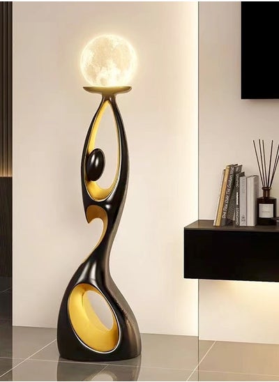 Buy Modern Luxury Design Resin Art Sculpture Decorative Floor Lamp Creative Floor Decoration Night Glow LED Moon Light for Living Room Home Office (Fully Assembled) 21 x 23 x 73 cm in UAE