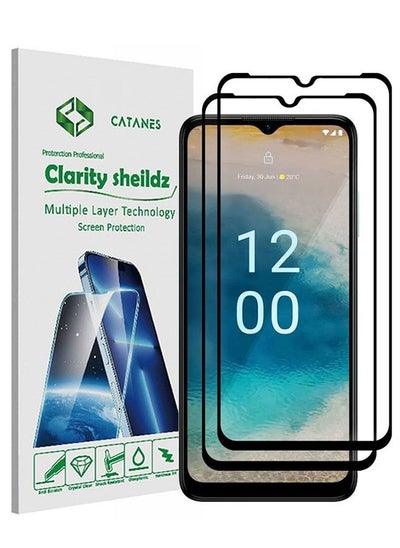 اشتري 2 Pack For Moto G22 Screen Protector Tempered Glass Full Glue Back في الامارات