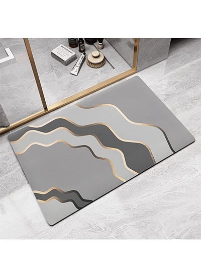 Buy Non Slip Bathroom Bath Mat Rug Diatomaceous Earth Quick Dry Water Absorbent in UAE