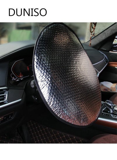 Buy 2PCS Steering Wheel Sun Shade Cover Cooling Steering Wheel Sun Block Anti-Heat Aluminum Foil Steering Wheel Cover Steering Wheel Sun Heat Shield for Car Keep Cool in The Heat in Saudi Arabia