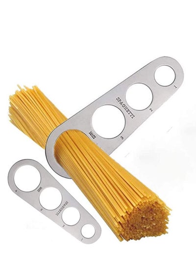 اشتري Spaghetti Measure Portion Control 2 Pack 4-Holes Stainless Steel Pasta Cook Kitchen Cake Ruler Noodle في الامارات