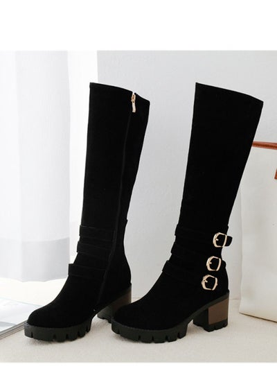 اشتري Fashion Boots With High Heels Black في الامارات