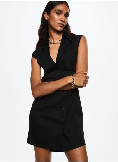 Buy Cap Sleeve Button Down Dress in Saudi Arabia