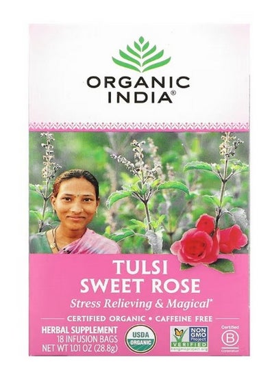 اشتري Tulsi Tea Sweet Rose Caffeine Free 18 Infusion Bags 1.01 oz 28.8 g في الامارات