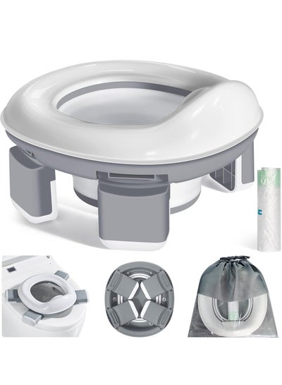 Buy 3 in 1 Portable Folding Baby Potty, Travel Toilets, Potty Training Seat, WC Trainer Seat, Collapsible Camping Toilet, Toilet Chairs with Liners Bags and Carry Bag in Saudi Arabia