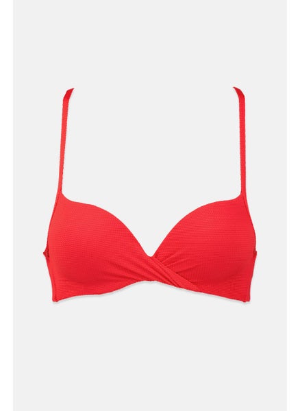 Buy Women 1 Pc Plain Padded Bikini Top, Red in Saudi Arabia