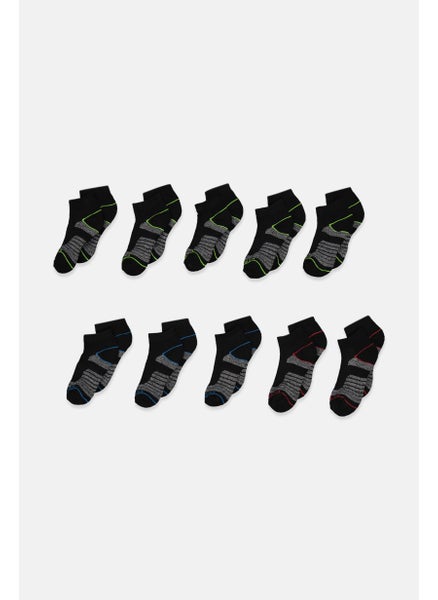 اشتري Kids Boy 10 Pairs Cushion Comfort Low Cut Sock, Black في الامارات