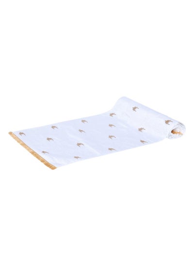 Buy Chhatra Table Runner, Off White & Antique Gold – 33x150 cm in UAE