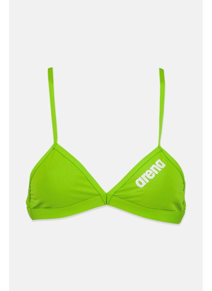 Buy Women Printed Logo Bikini Top, Lime Green in Saudi Arabia