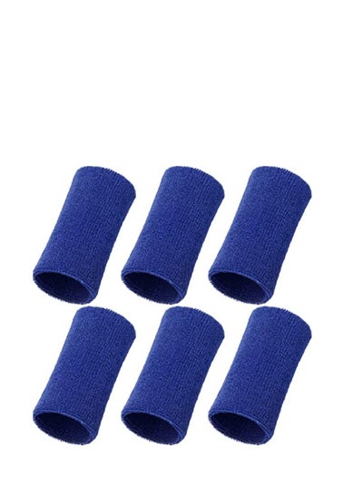 اشتري 6 Pack Wrist Sweatband Sport Wristbands Elastic Athletic Cotton Wrist Bands Unisex for Football Basketball Running Athletic Sports في الامارات