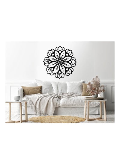 Buy Geometric shape flower Wood Wall art 80x80 Black in Egypt