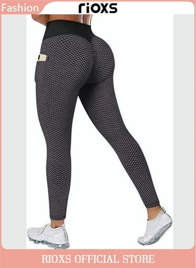 Buy Women’s High Waisted Tummy Control Yoga Leggings Workout Soft Stretchy Leggings Lifting Pants in UAE