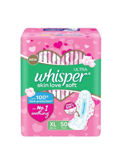 اشتري Ultra Skin Love Soft Sanitary Pads, 50 Xl Pads, Cottony Soft, Our 1 Softness, Irritation Free, For Intimate Skin, Disposable Wrapper في الامارات