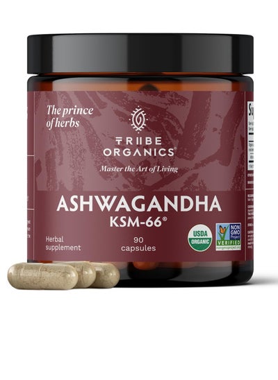 Buy Tribe Organics KSM-66 Ashwagandha 600mg 90Caps in UAE