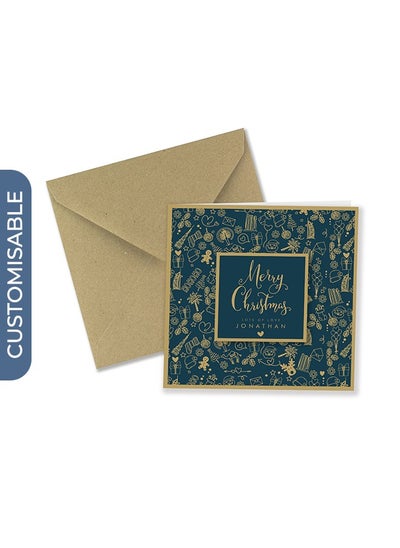 اشتري Personalised Merry Christmas Greeting Card - Elegant Design with Custom Message Option في الامارات