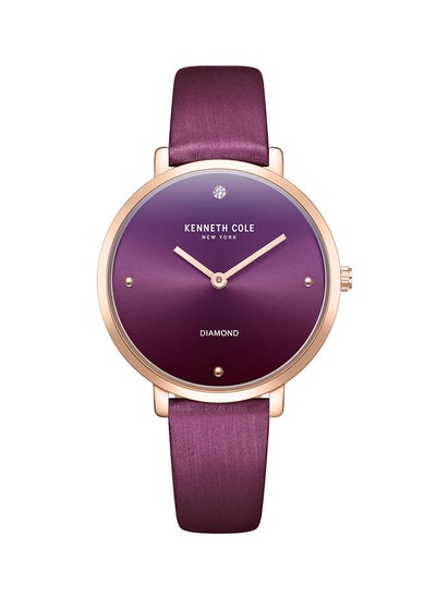 اشتري Kenneth Cole Analog Ladies Watch With Burgundy Genuine Leather Strap 34mm 3ATM - KCWLA2237002 في السعودية