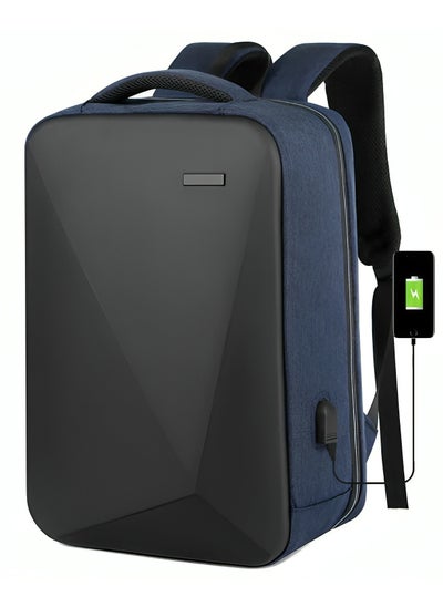 اشتري VERGE Laptop Travel Backpack for Men and Women, Water Resistant with USB Charging Port, 17” Computer Business and School Anti-Theft Bag (Navy Blue) في الامارات