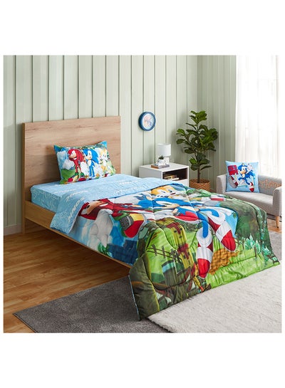 Buy Sonic the Hedgehog 2-Piece Twin Comforter and Pillowcase Set 160x220 cm in UAE