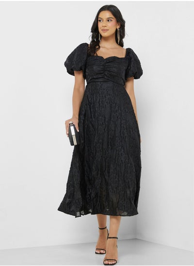 Buy Off Shoulder Textured Dress in Saudi Arabia