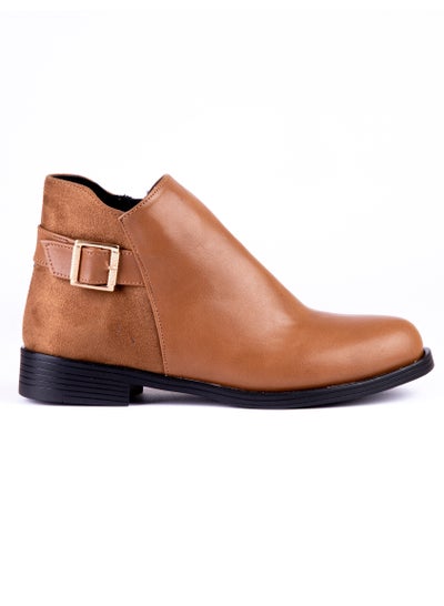 Buy Leather flat boots in suede with toka - Havan G-40 in Egypt