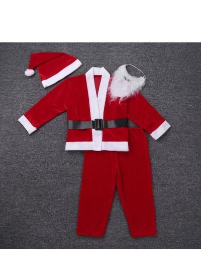 Buy Santa Claus Costume for Kids – Red Fabric Suit for Ages 4 to 6 Years AS in Egypt