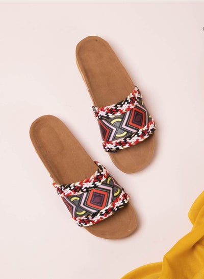 Buy SL-105 Colorful Cloth Flat Slipper - Red in Egypt