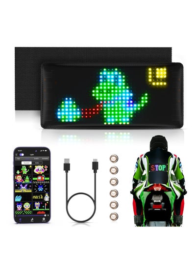 Buy Rechargeable Mini LED Sign, 7.2''x3.4 Wireless Bluetooth LED Message Sign, Small Light Sign for Car, Smart App Control Programmable Custom LED Matrix Panel for Home Decor, Car, Party in UAE