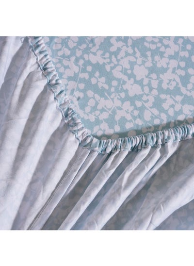 اشتري Mere Floral Fitted Sheet 160X200+33Cm - Blue في الامارات