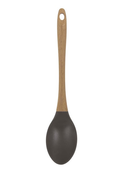 اشتري Green Nylon Cooking Spoon With Bamboo Handle 29cm في الامارات