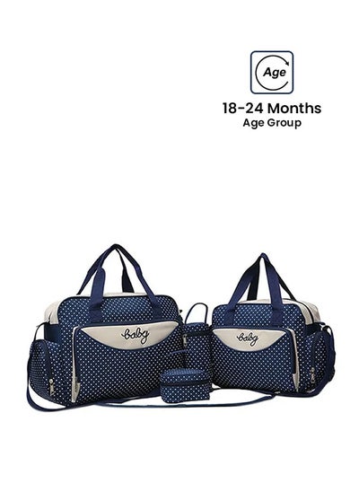 Buy 4-Piece Multifunctional Baby Traveling Diaper Bag Set, 100% Polyester - Dark Blue in Saudi Arabia