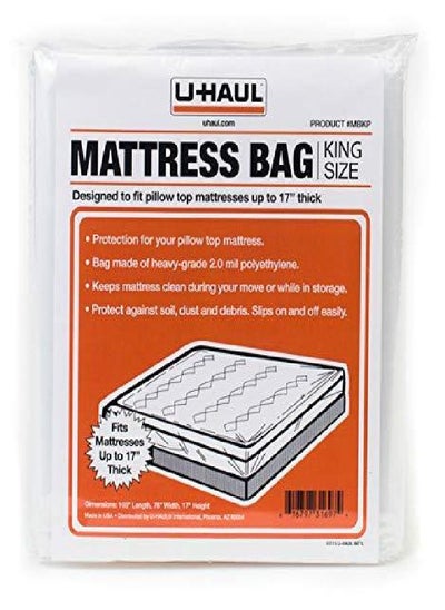 Buy U-Haul King Pillow Top Mattress Bag (Fits Mattresses up to 17" Thick) - 78" x 103" x 17" in UAE