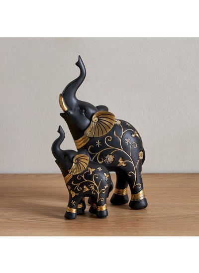 Buy Marcel Polyresin Mother Baby Elephant Figurine 11 x 8 x 19.5 cm in Saudi Arabia