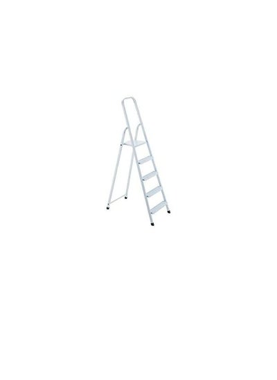 Buy Robustline Heavy Duty Steel Ladder, Ultra Stable Folding Ladder. (5 Step, White) in UAE