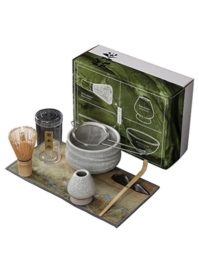 Buy Japanese Matcha Tea Set 7Pcs, Matcha Whisk Set, Include Matcha Bowl,Bamboo Matcha Whisk (chasen), Scoop (Chashaku), Whisk Holder,Stainless Steel Tea Sifter,Tea Making Kit in UAE