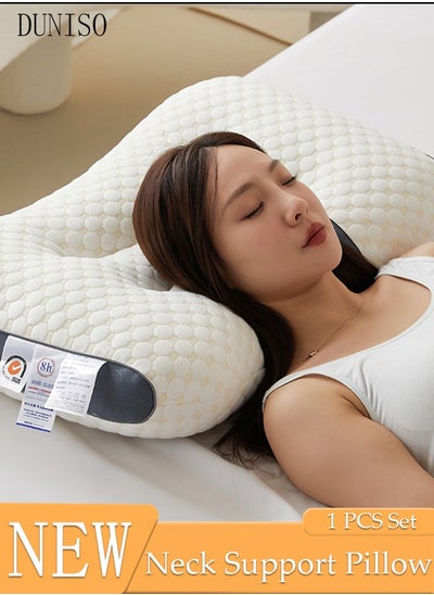 اشتري Super Comfort Ergonomic Pillow for Neck Head and Shoulder Pain Relief Contour Support Pillows for Bed Sleeping Orthopedic Cervical Spine Stretch Pillow for Side Back Stomach Sleeper في الامارات