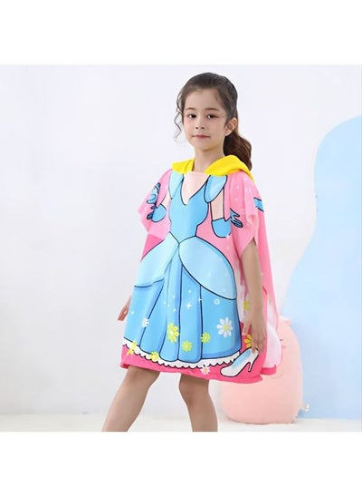 Buy Super Soft Kids Bathrobe Toddler Bath Pool Beach Hooded Poncho Towel Wrap in UAE