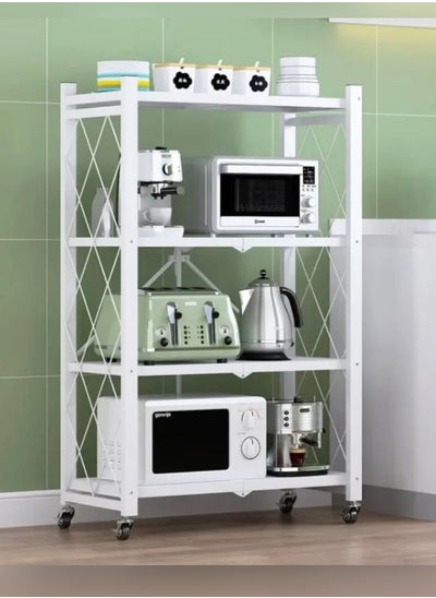 Buy Multifunction White Storage Rack With 4-Tire in Saudi Arabia