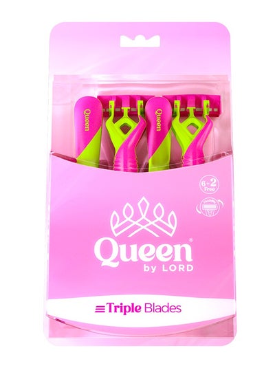 Buy Triple Blades Disposable Razors, 6+2 free "Pink" - Premium Pack in Egypt