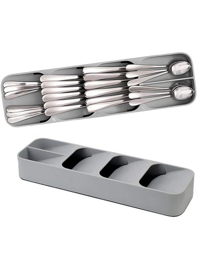 Buy Drawer Cutlery Organizer Tray Utensils Store Holder Rack For Cutlery Silverware Compact And Gadgets Organizer Tools Divider Storage Cabinet Plastic Drawer in Saudi Arabia