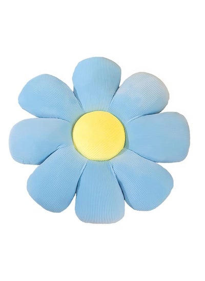 اشتري Throw Pillow Flower Shaped Cushion Floor Office Sedentary Tatami Car Simple Little Daisy Blue 40CM في الامارات