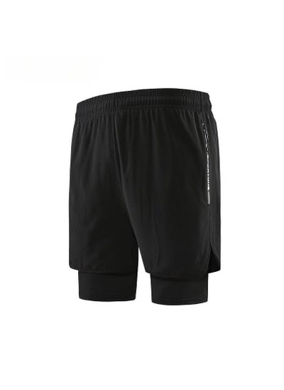 Buy Fashionable Men's Double-Layer Quick Drying Beach Swimming Shorts in UAE