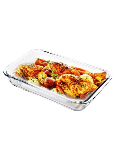 اشتري 2.4 Liter Rectangular Shape Glass Casserole Baking Pan for Roasting Tray في الامارات