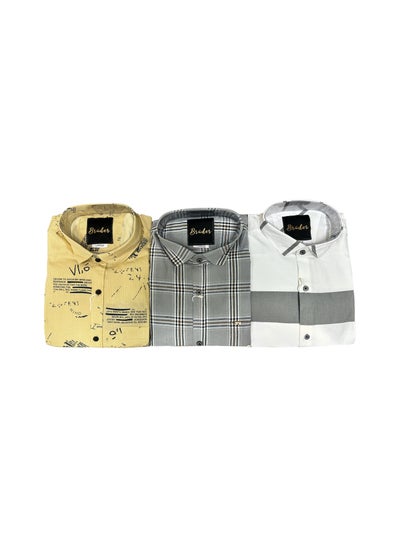 Buy Men’s Shirt 3 Piece Combo Set Regular Fit in UAE