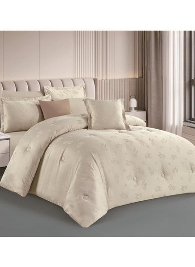 Buy Jacquard comforter set from Horse with a durable and soft fabric 8 pieces king size in Saudi Arabia